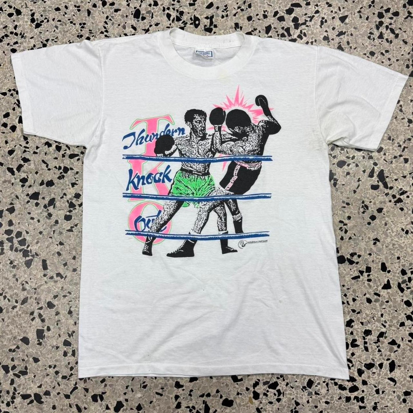 VINTAGE 80S 90S SINGLE STITCH BOXING TKO THUNDERN KNOCK OUT TEE: