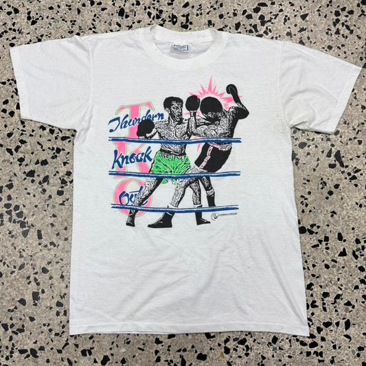 VINTAGE 80S 90S SINGLE STITCH BOXING TKO THUNDERN KNOCK OUT TEE: