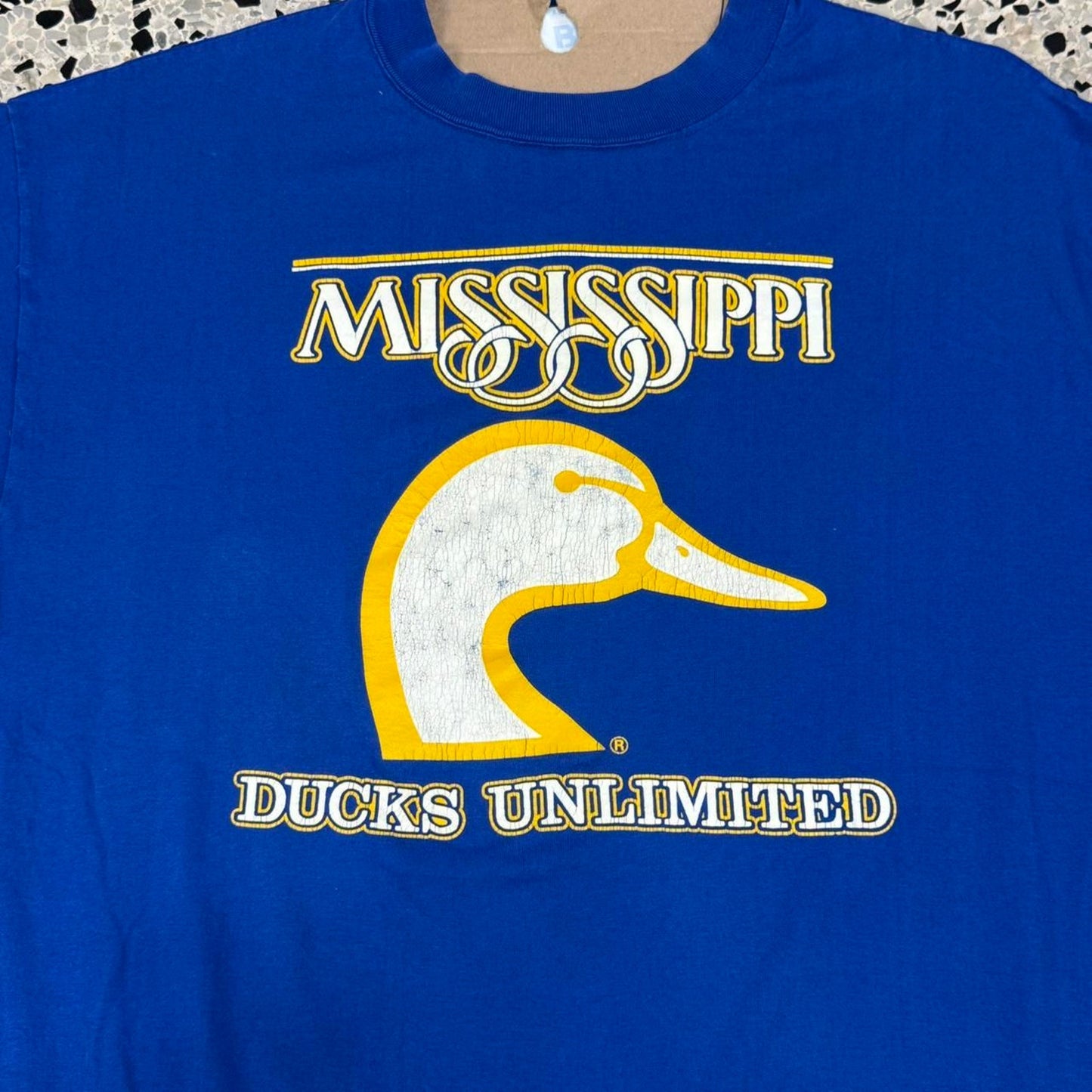 VINTAGE 90S SINGLE STITCH MISSISSIPPI DUCKS UNLIMITED LOGO TEE:
