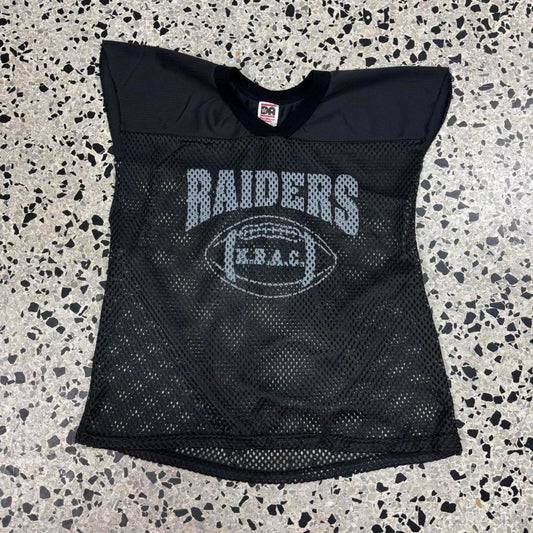 VINTAGE 90S Y2K RAIDERS FOOTBALL MESH SLEEVELESS JERSEY: