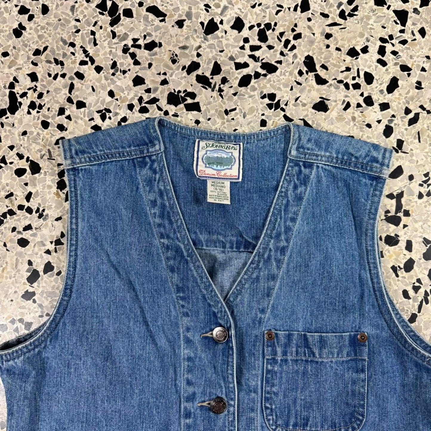 VINTAGE ST. JOHN’S BAY DENIM VEST:
