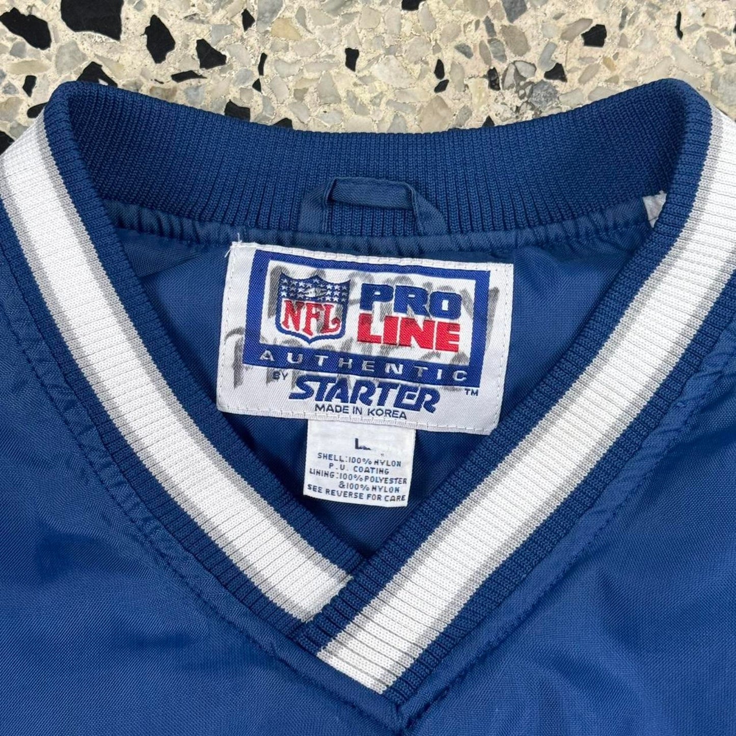 VINTAGE 90S NFL PRO LINE BY STARTER COWBOYS V-NECK SWEATSHIRT: