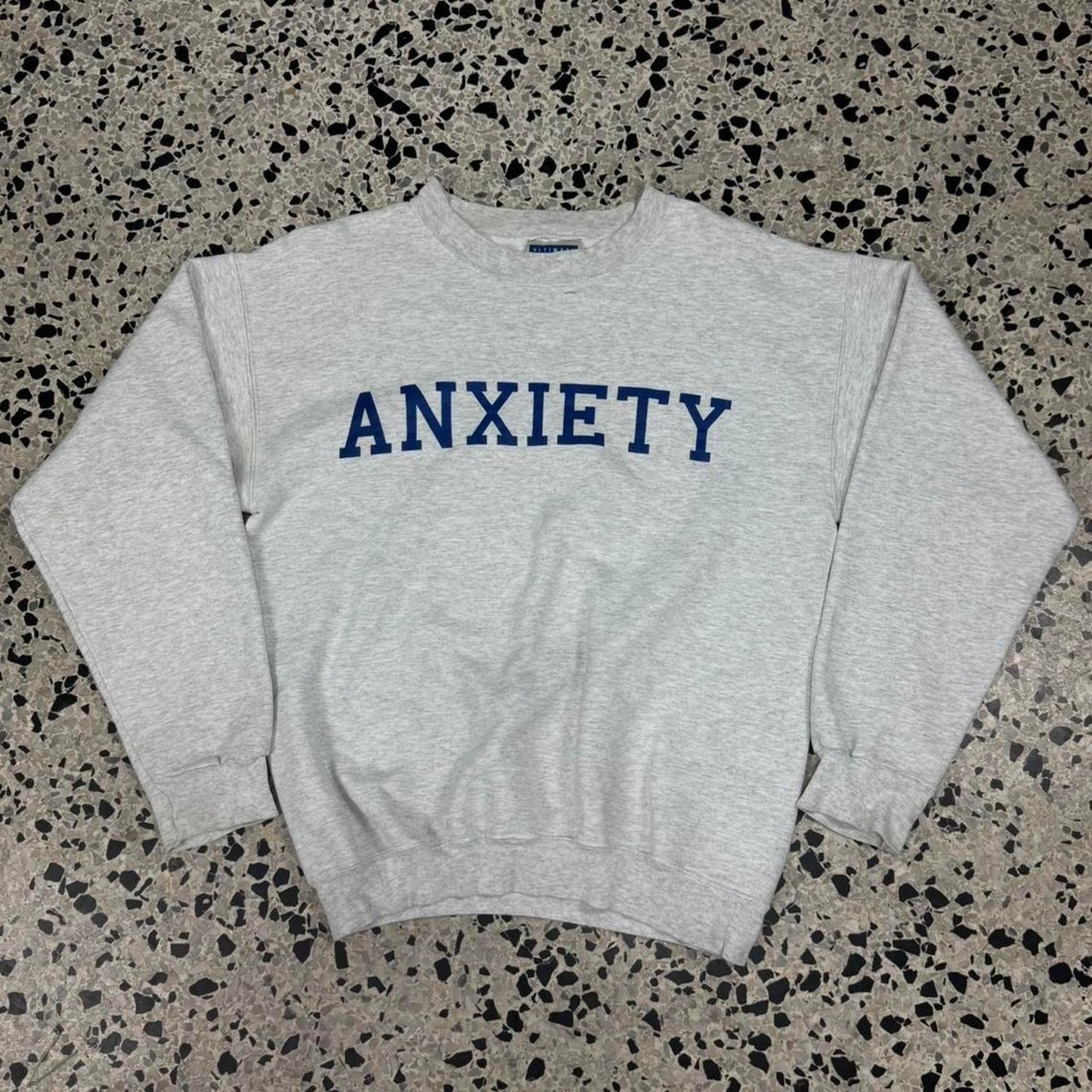 VINTAGE 90S ANXIETY CREWNECK SWEATSHIRT: