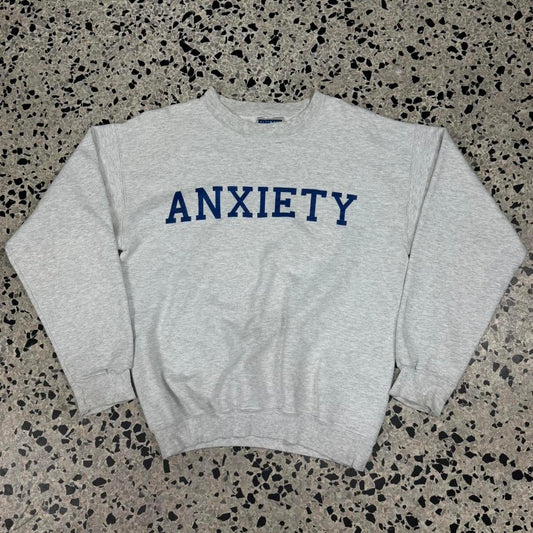 VINTAGE 90S ANXIETY CREWNECK SWEATSHIRT: