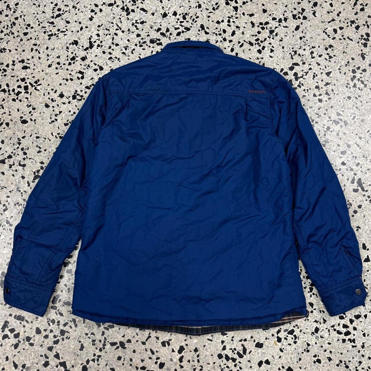 VINTAGE 90S Y2K OAKLEY REVERSIBLE FLANNEL OVERSHIRT JACKET: