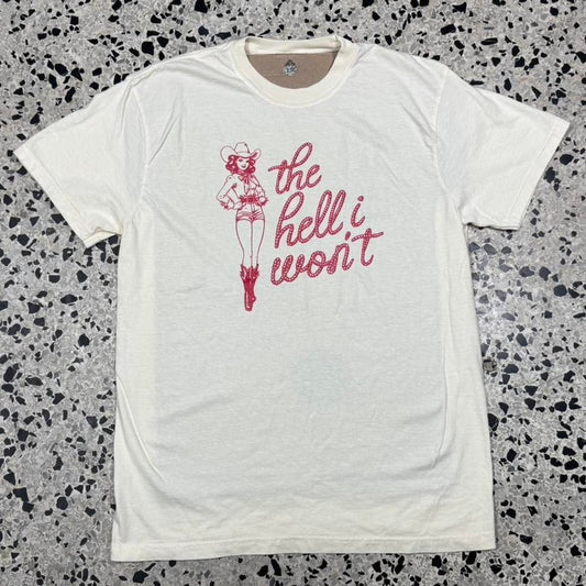 VINTAGE Y2K THE HELL I WONT COWGIRL TEE: