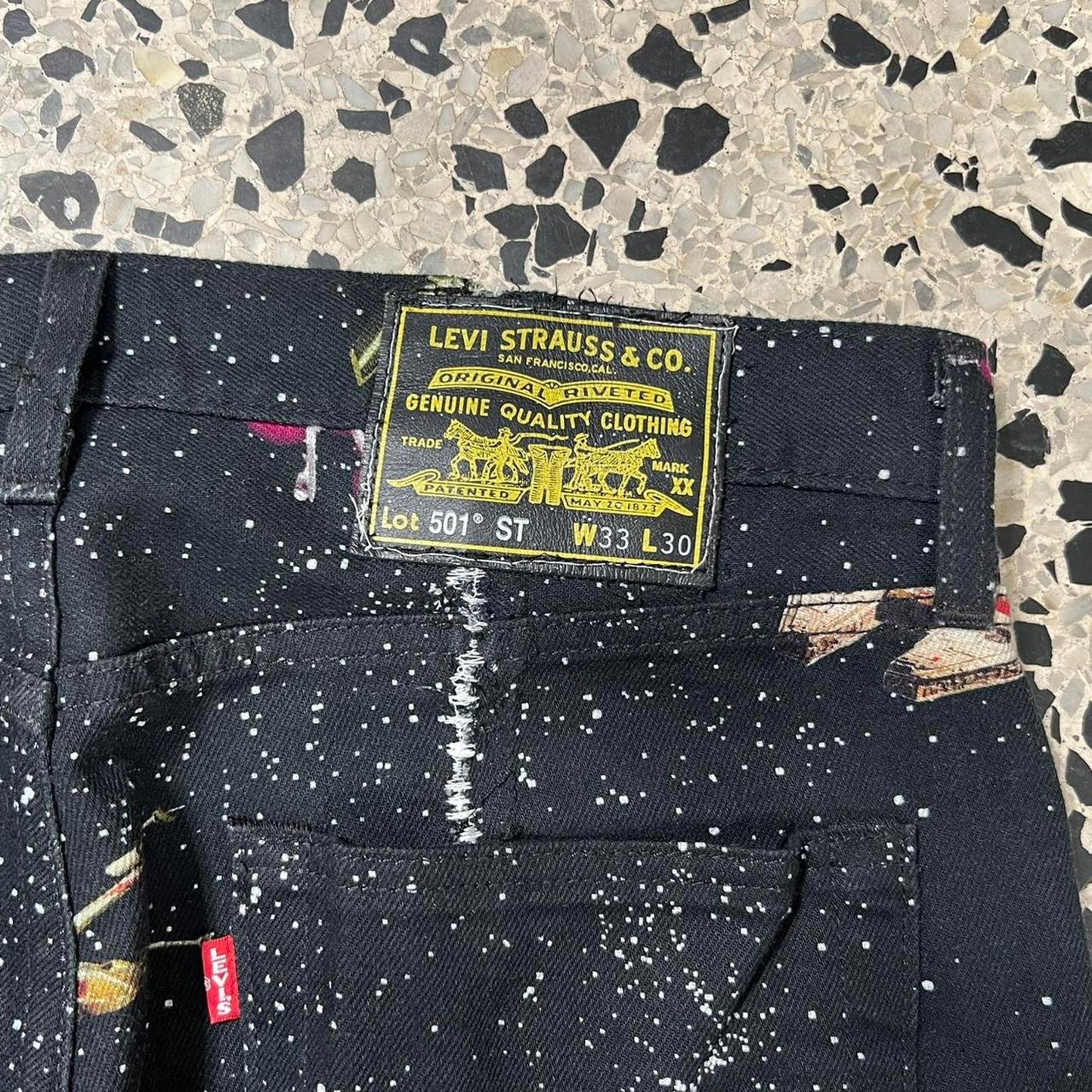 LEVIS X STAR WARS ALL OVER PRINT RECONSTRUCTED DENIM: