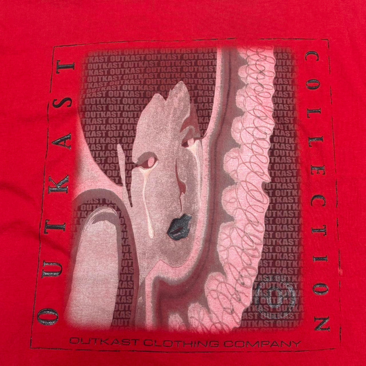 VINTAGE Y2K OUTKAST CLOTHING COMPANY CRYING GIRL ART GRAPHIC TEE: