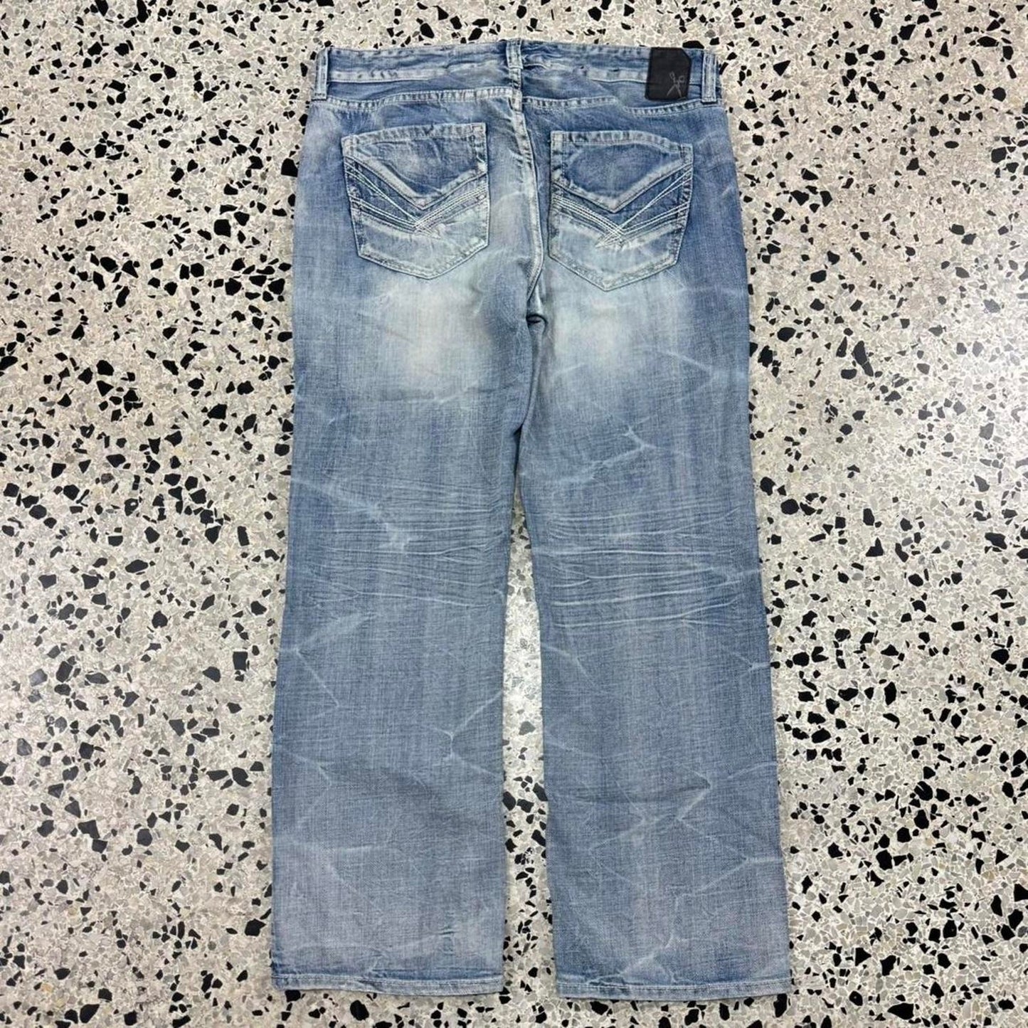 VINTAGE Y2K MARC ECKO CUT & SEW LIGHTWASH DENIM JEANS: