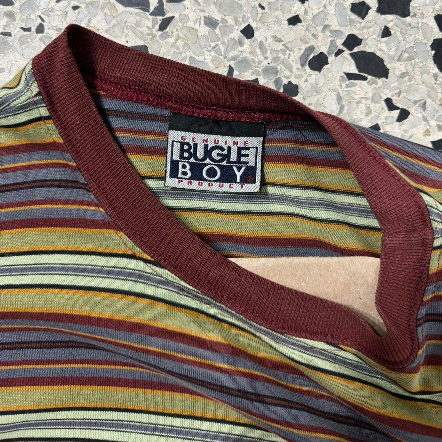 VINTAGE 90S Y2K BUGLE BOY ESSENTIAL STRIPPED TEE: