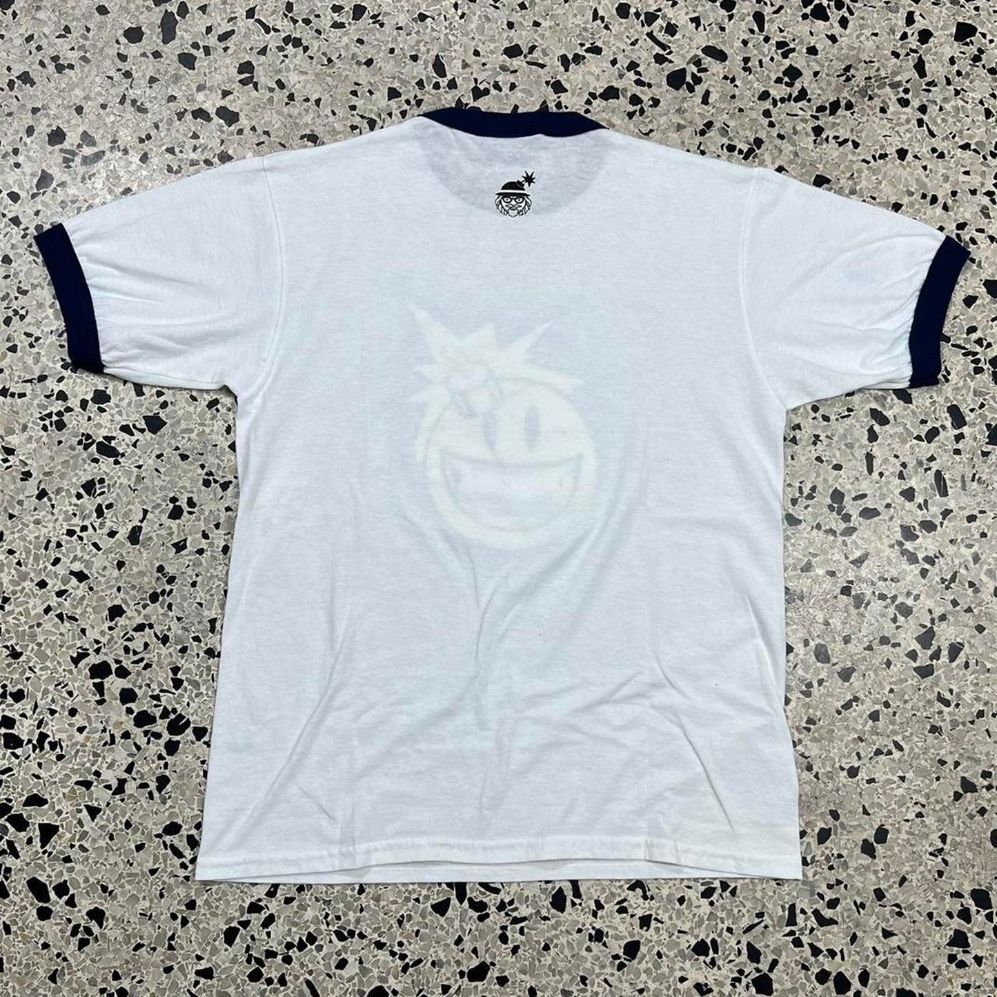 THE HUNDREDS X RON ENGLISH COLLAB SMILEY FACE RINGER TEE: