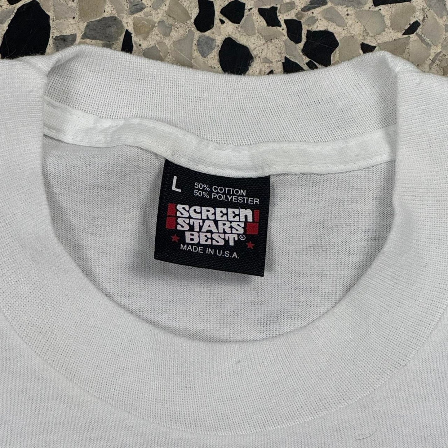 VINTAGE 90S SINGLE STITCH DESERT STORM WE WEATHERED THE STORM TEE: