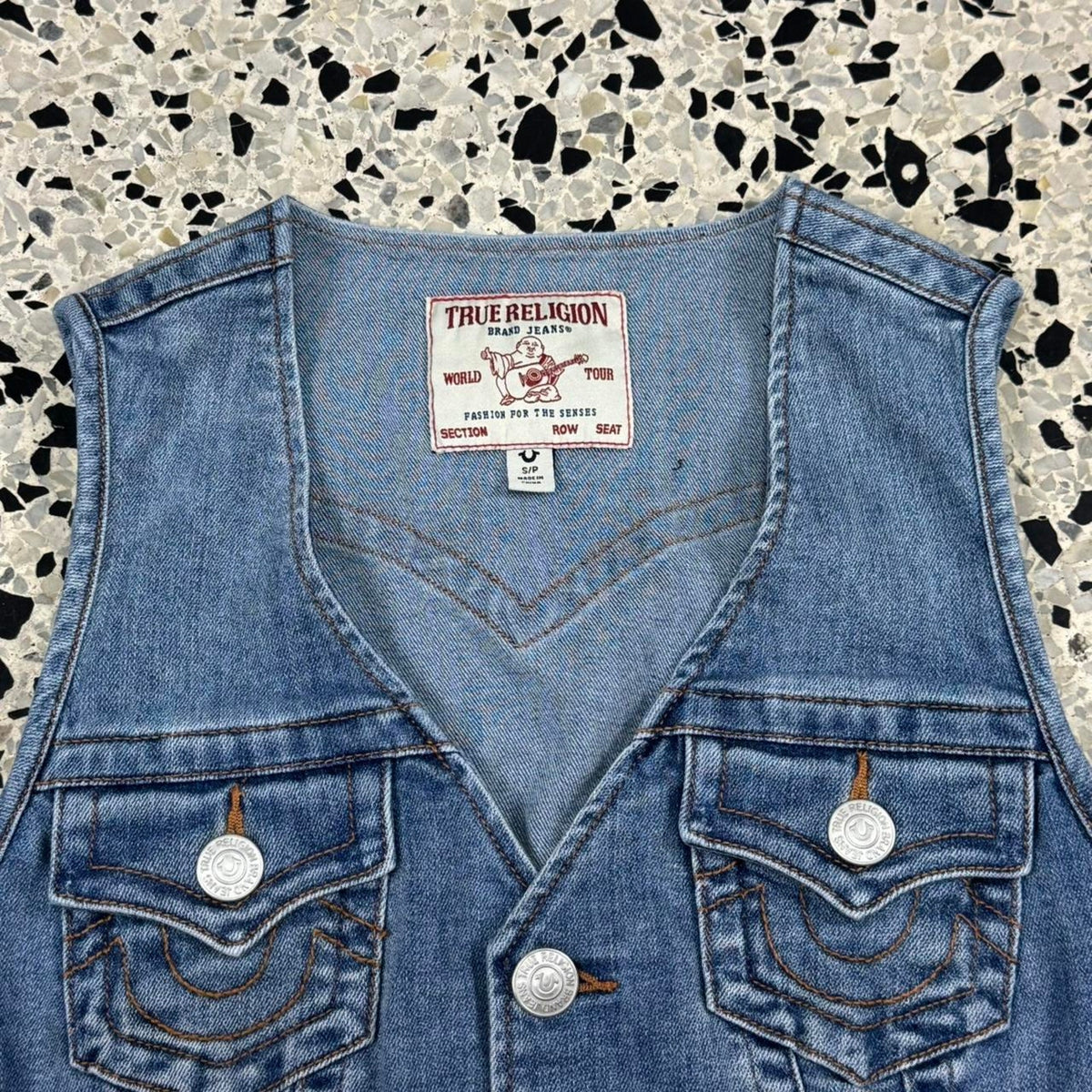 VINTAGE Y2K TRUE RELIGION WOMENS DENIM VEST: