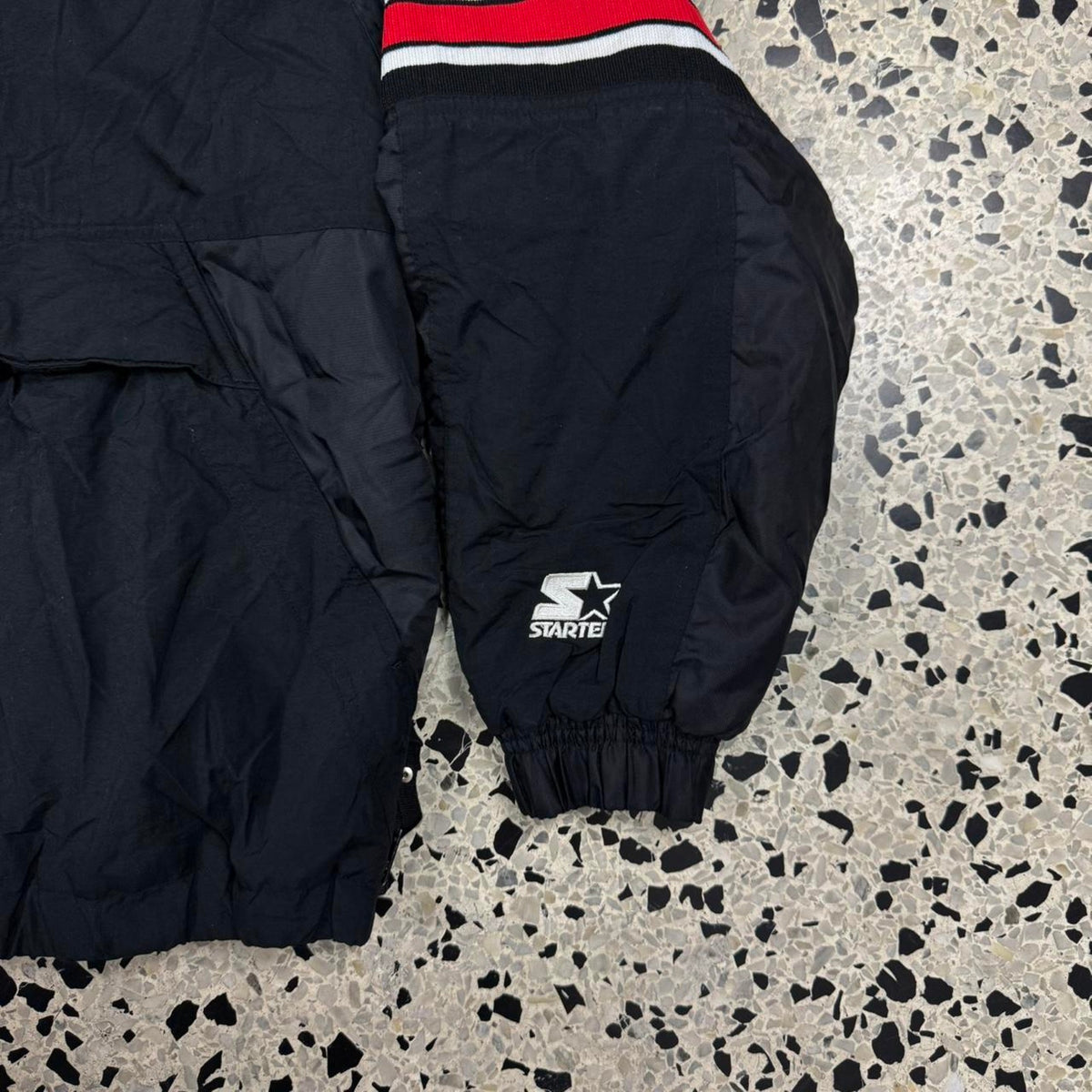 VINTAGE 90S NEW JERSEY DEVILS STARTER PULLOVER ANORAK KIDS L HOODED JACKET: