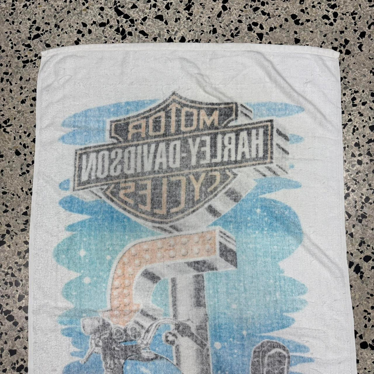 VINTAGE 90S HARLEY DAVIDSON LIVE TO RIDE/ RIDE TO LIVE BEACH TOWEL: