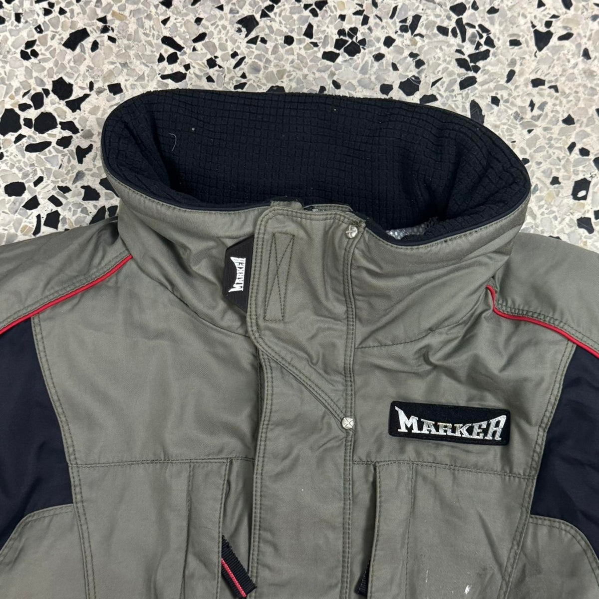 VINTAGE MARKER FULL ZIP COVERALL OLIVE GREEN SNOWBOARD SKI SUIT: