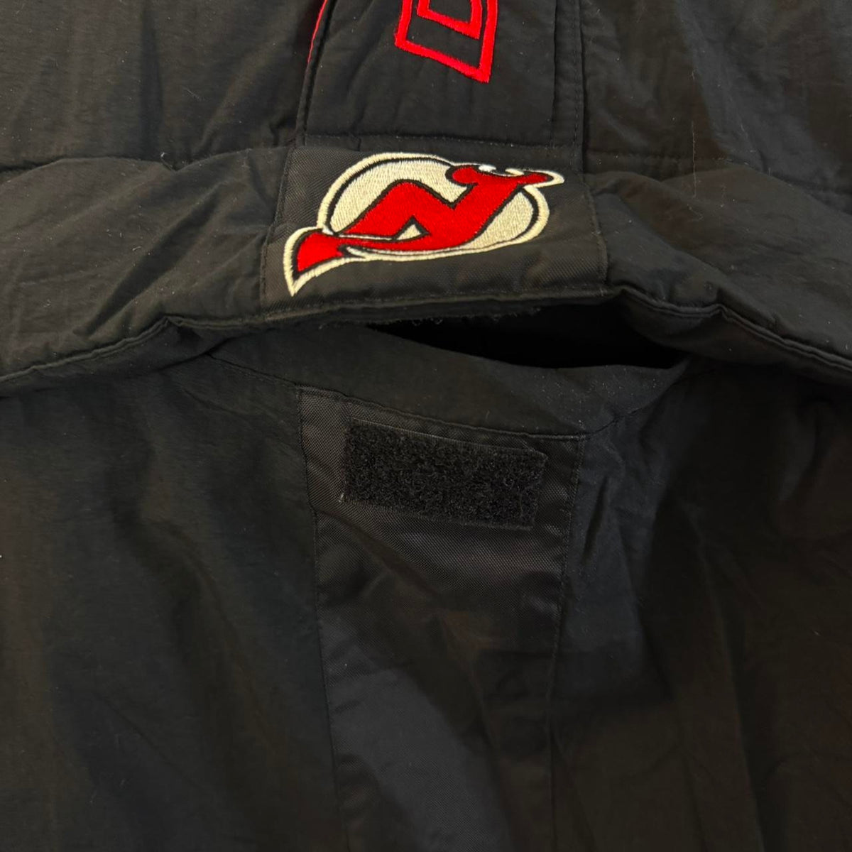 VINTAGE 90S NEW JERSEY DEVILS STARTER PULLOVER ANORAK KIDS L HOODED JACKET: