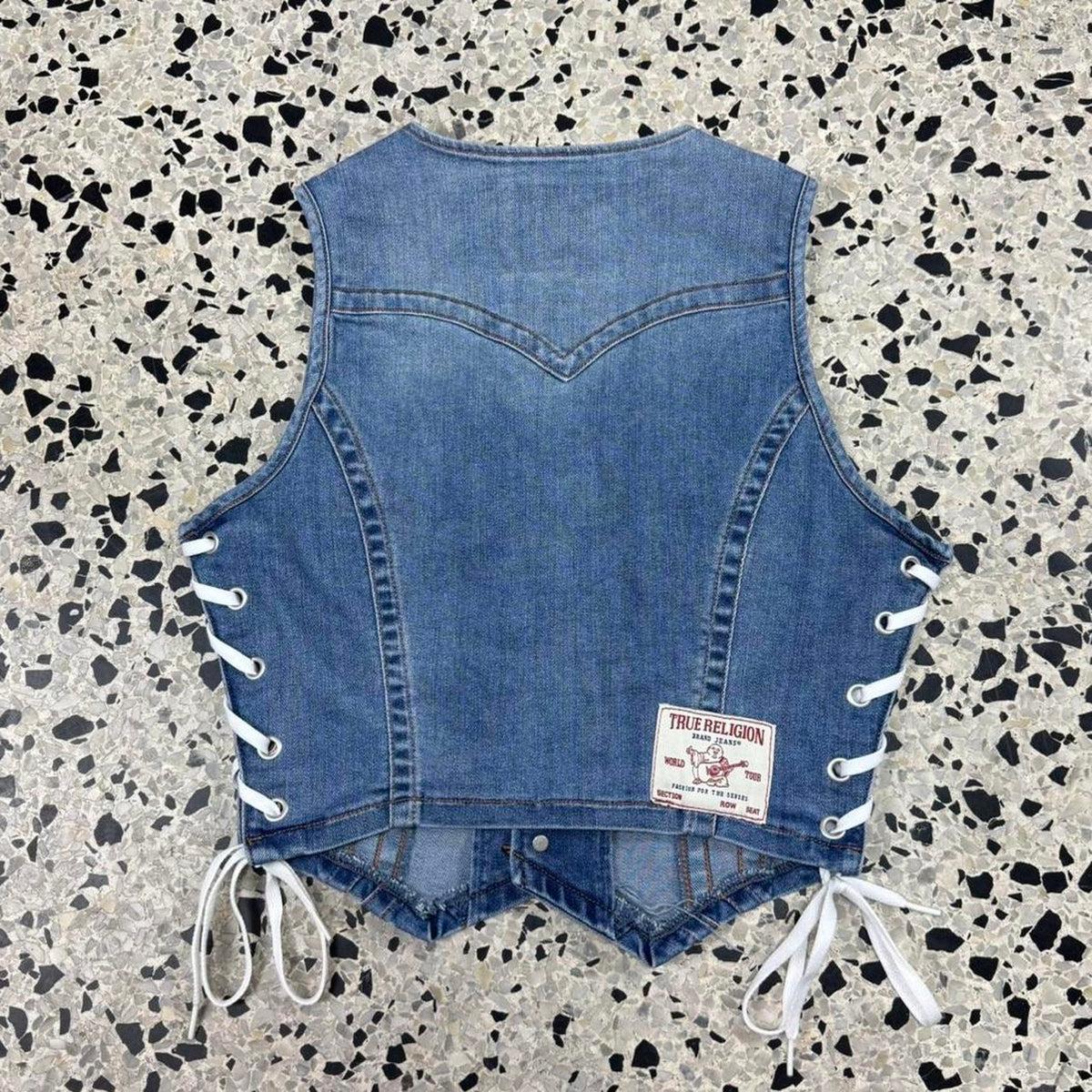 VINTAGE Y2K TRUE RELIGION WOMENS DENIM VEST: