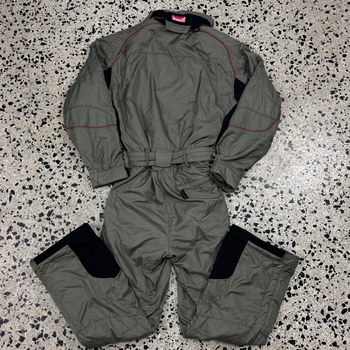 VINTAGE MARKER FULL ZIP COVERALL OLIVE GREEN SNOWBOARD SKI SUIT: