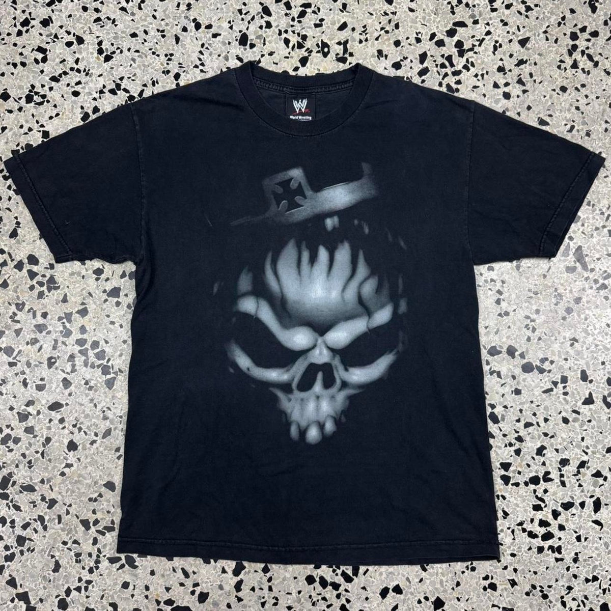 VINTAGE Y2K 2002 WWE TRIPLE H KING OF KINGS DOUBLE SIDED SKULL TEE: