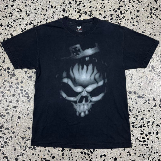 VINTAGE Y2K 2002 WWE TRIPLE H KING OF KINGS DOUBLE SIDED SKULL TEE: