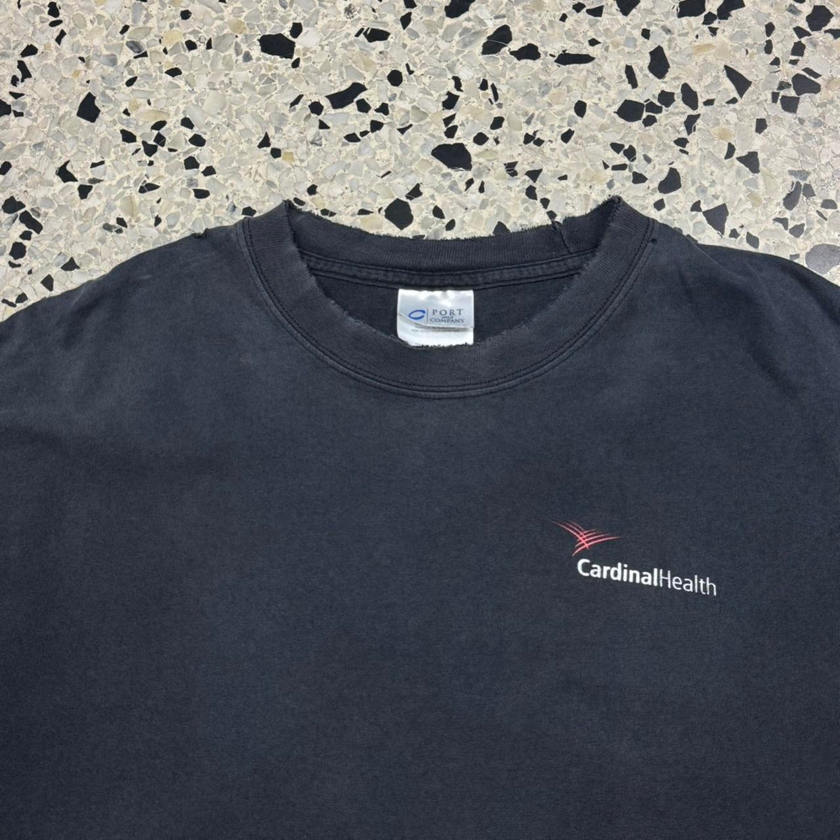 VINTAGE Y2K THRASHED CARDINAL HEALTH PROMO LONGSLEEVE TEE: