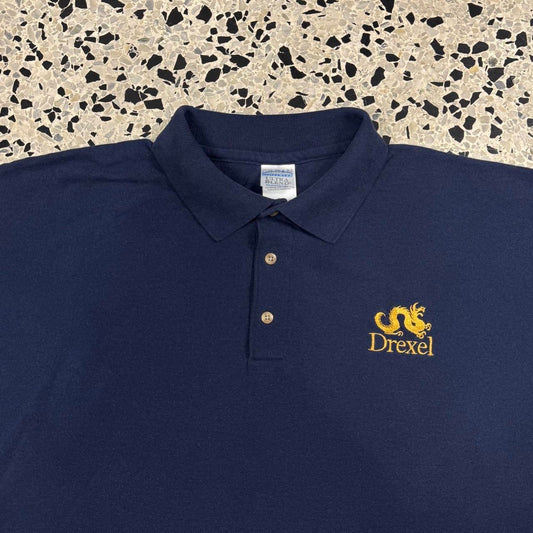 VINTAGE 90S Y2K DREXEL UNIVERSITY DRAGON POLO SHIRT: