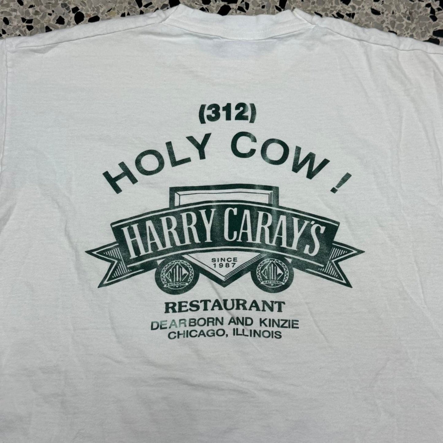 VINTAGE 90S SINGLE STITCH HARRY CARRAY’S HOLY COW RESTAURANT PROMO TEE: