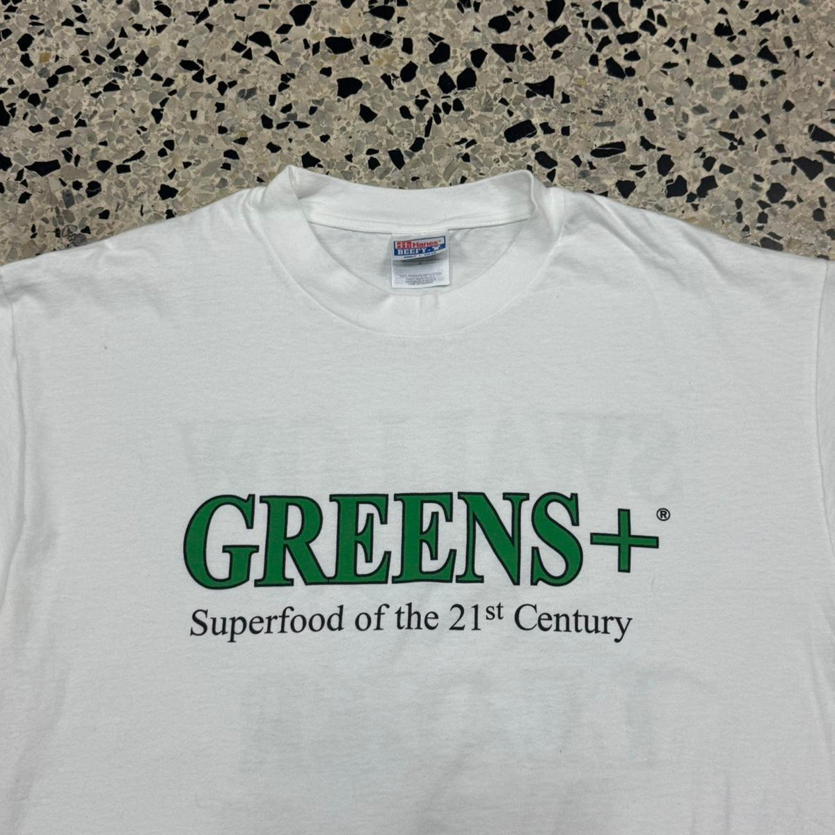 VINTAGE Y2K SWALLOW THE LEADER GREENS+ SUPERFOOD PROMO TEE:
