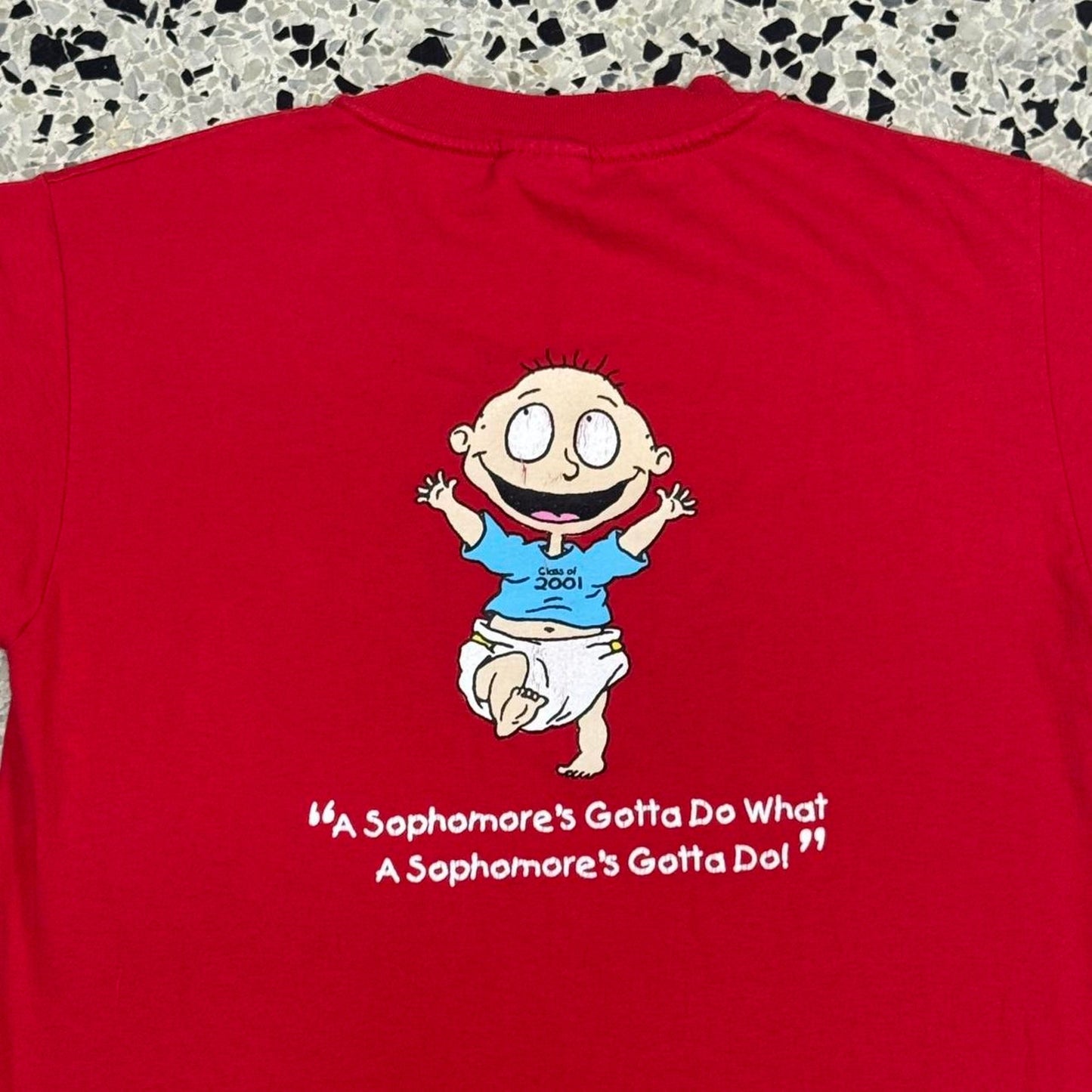 VINTAGE Y2K CLASS OF 2001 SOPHRATS RUGRATS PARODY TEE: