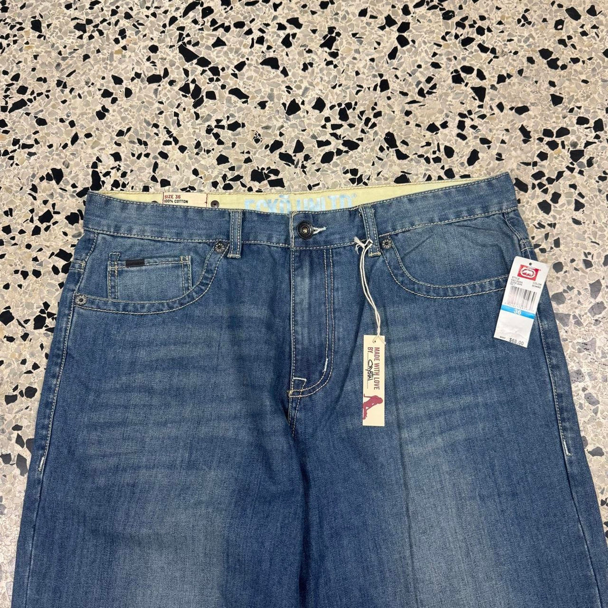 VINTAGE Y2K ECKO UNLIMITED BNWT NOS LIGHTWASH DENIM JEANS: