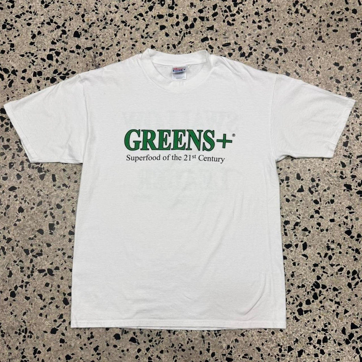 VINTAGE Y2K SWALLOW THE LEADER GREENS+ SUPERFOOD PROMO TEE: