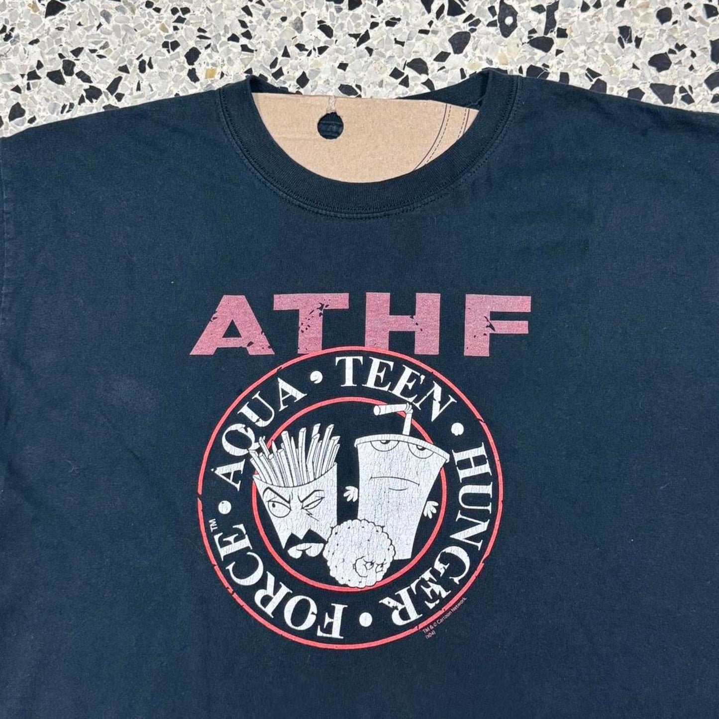 VINTAGE Y2K ADULT SWIM ATHF AQUA TEEN HUNGER FORCE PROMO TEE: