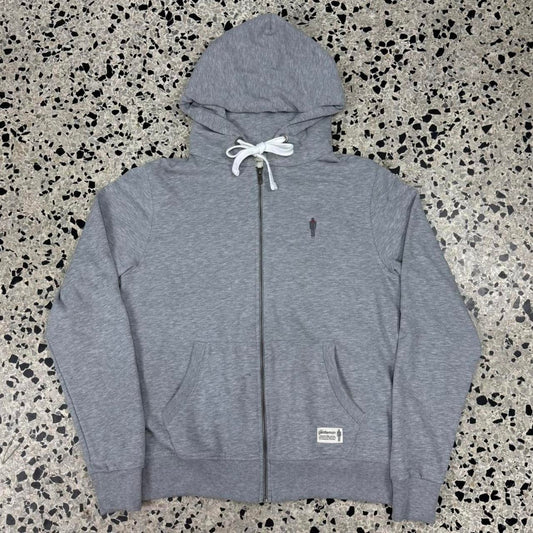 VINTAGE Y2K ESSENTIAL I AM GENTLEMAN GRAY ZIP UP HOODIE: