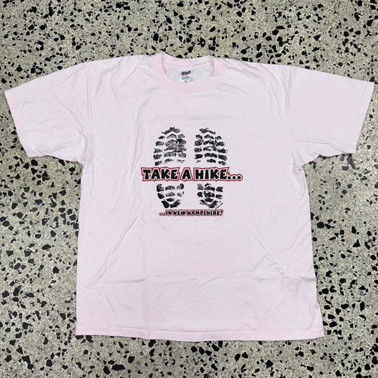 VINTAGE Y2K TAKE A HIKE…IN NEW HAMPSHIRE! BOOT PRINT SOUVENIR TEE: