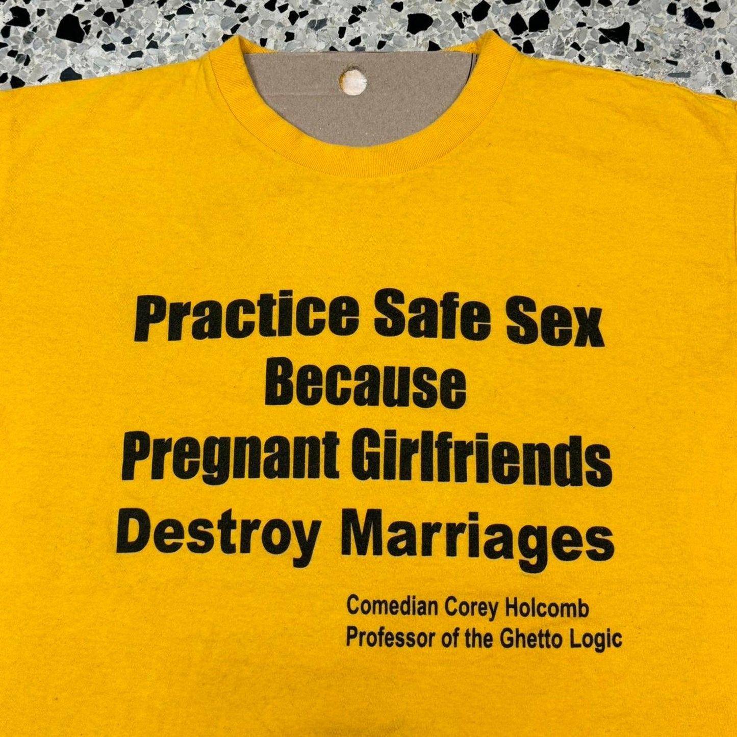 VINTAGE Y2K PRACTICE SAFE SEX PREGNANT GIRLFRIEND TEE: