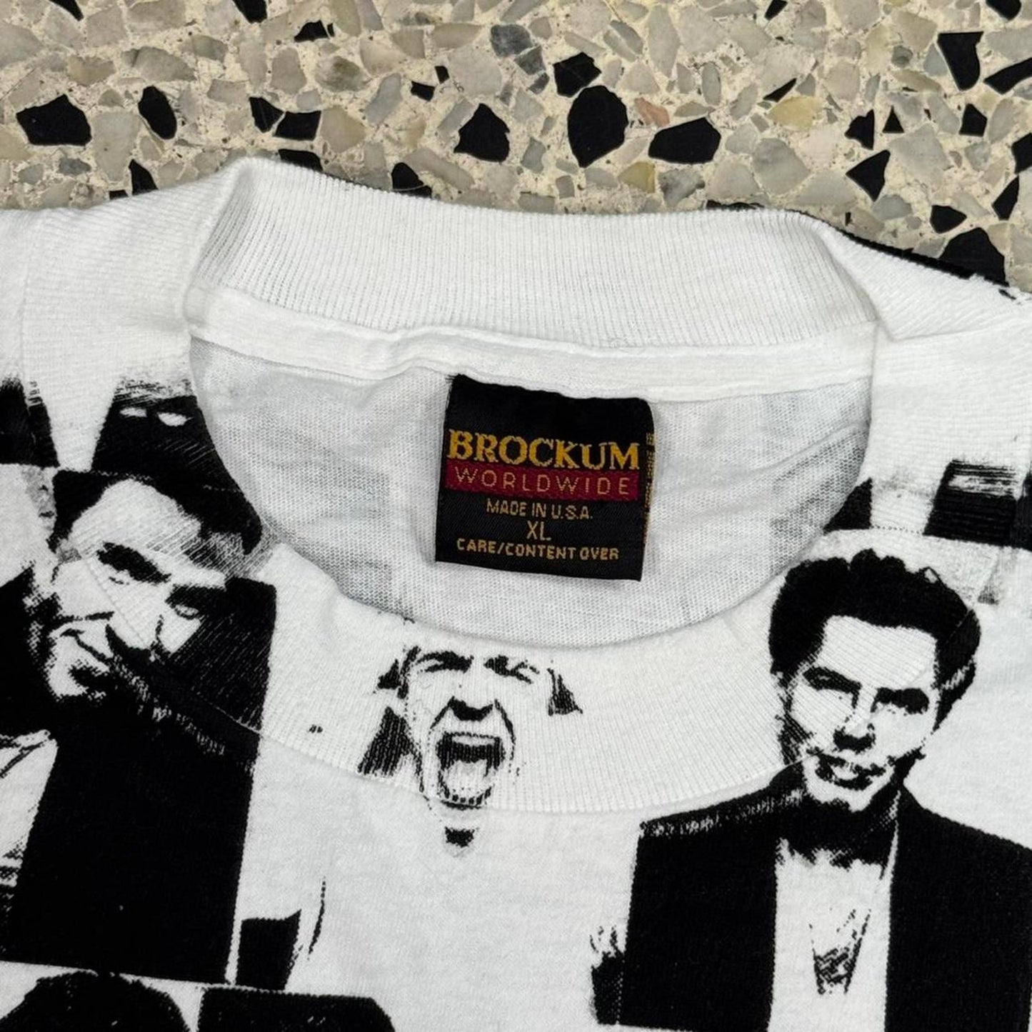 VINTAGE 90S 1993 SINGLE STITCH DURAN DURAN AOP ALL OVER PRINT BROCKUM TEE: