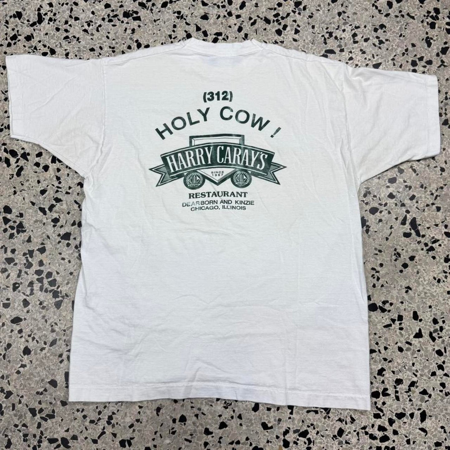 VINTAGE 90S SINGLE STITCH HARRY CARRAY’S HOLY COW RESTAURANT PROMO TEE: