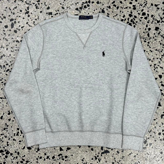 RALPH LAUREN ESSENTIAL GRAY CREWNECK SWEATSHIRT: