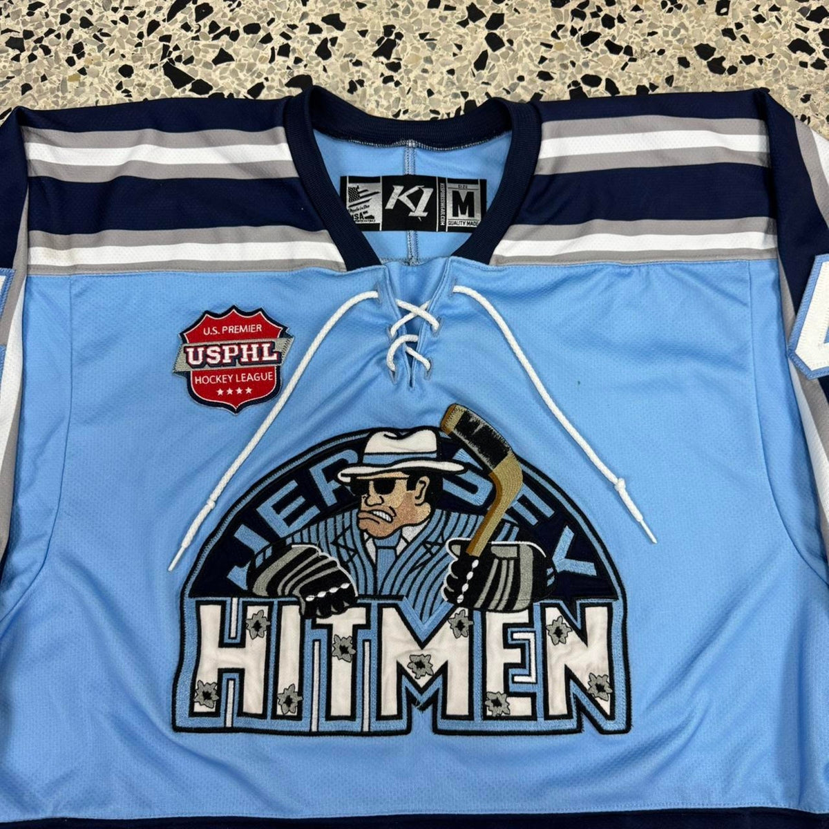VINTAGE Y2K USPHIL NEW JERSEY HITMEN K1 LONGSLEEVE HOCKEY JERSEY:
