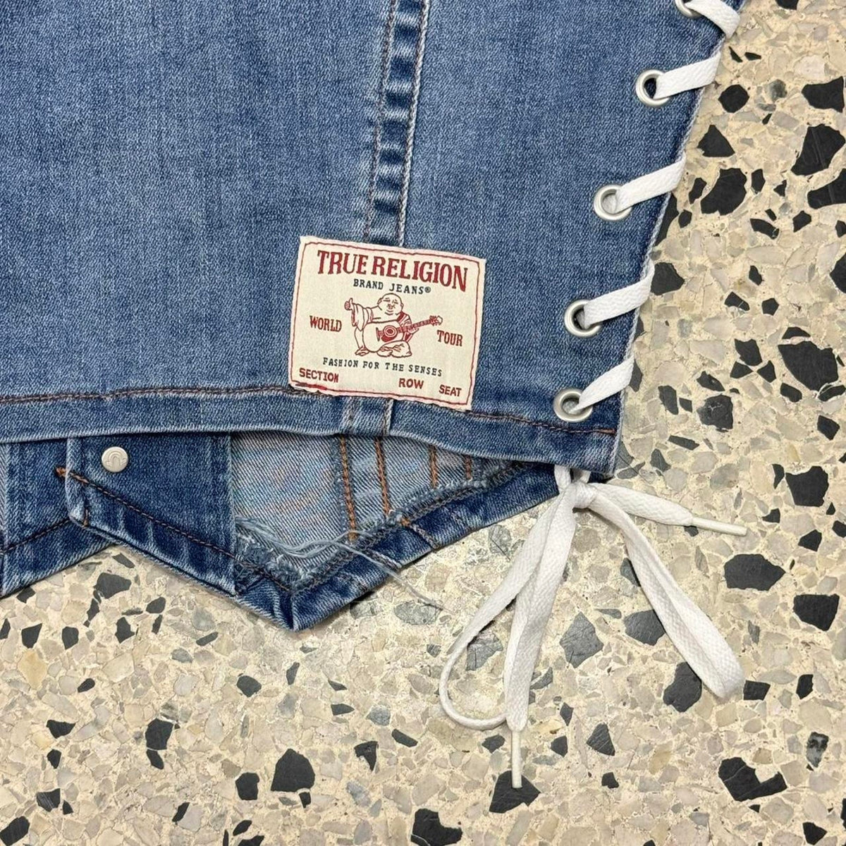 VINTAGE Y2K TRUE RELIGION WOMENS DENIM VEST: