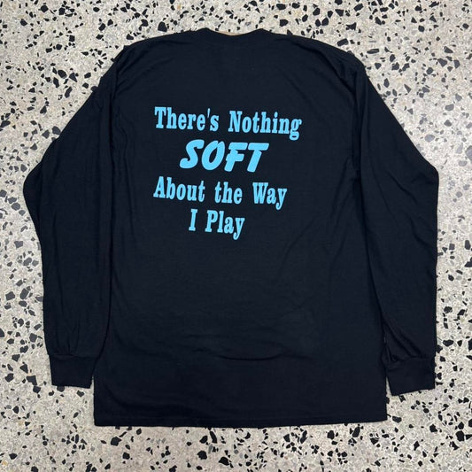 VINTAGE Y2K THE ACADEMY SOFTBALL NOTHING SOFT ABOUT THE WAY I PLAY L/S TEE: