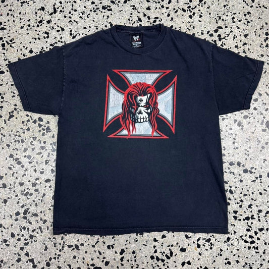 VINTAGE Y2K 2002 WWE TRIPLE H THE GAME RULES DOUBLE SIDED SKULL TEE:
