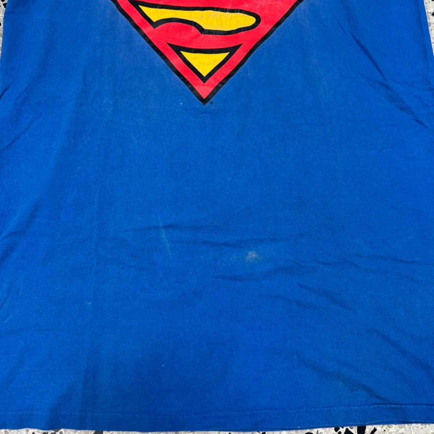 VINTAGE 90S SINGLE STITCH SUPERMAN DC COMICS SPEEDING BULLET TEE: