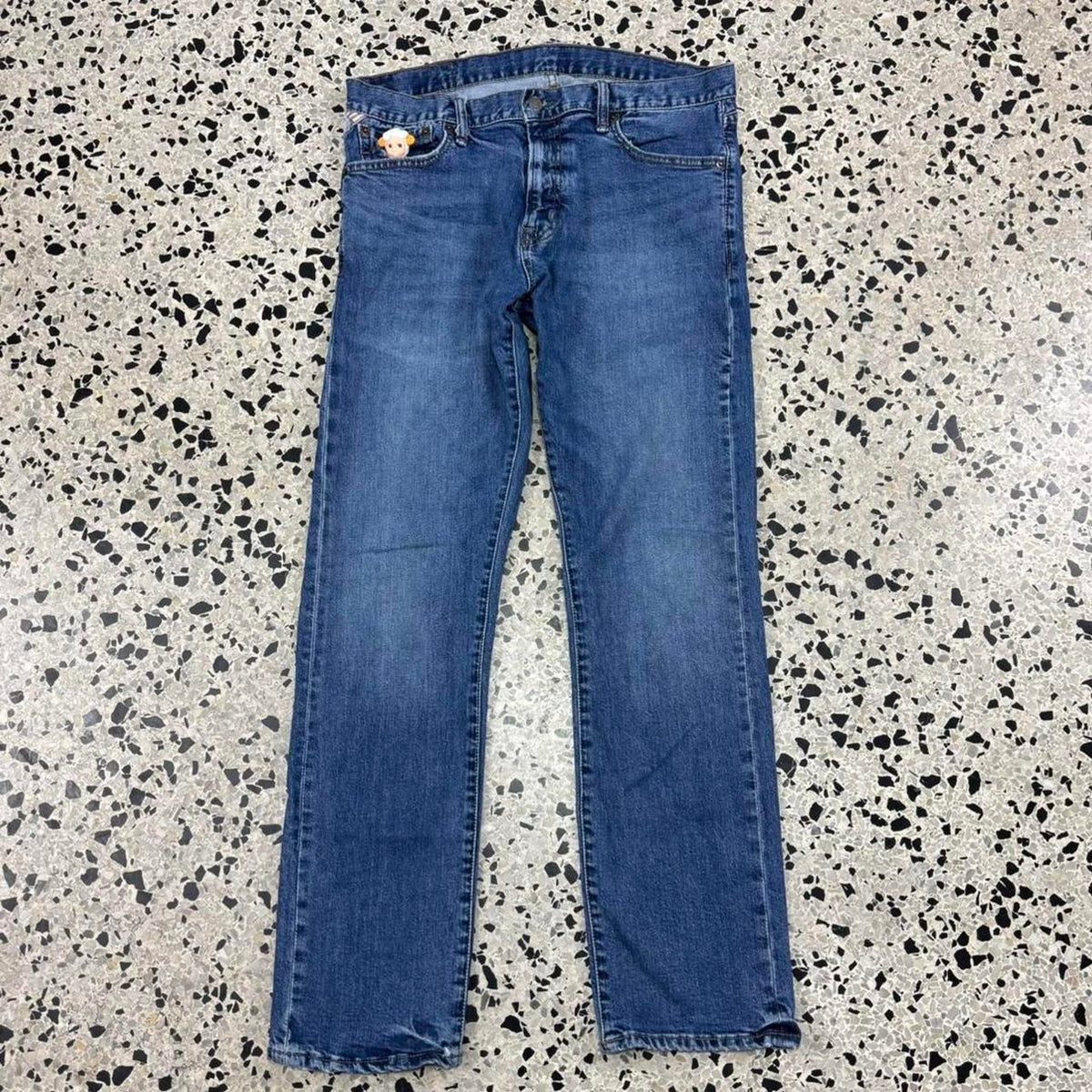 VINTAGE Y2K RALPH LAUREN DENIM & SUPPLY AMERICAN FLAG STRAIGHT DENIM JEANS: