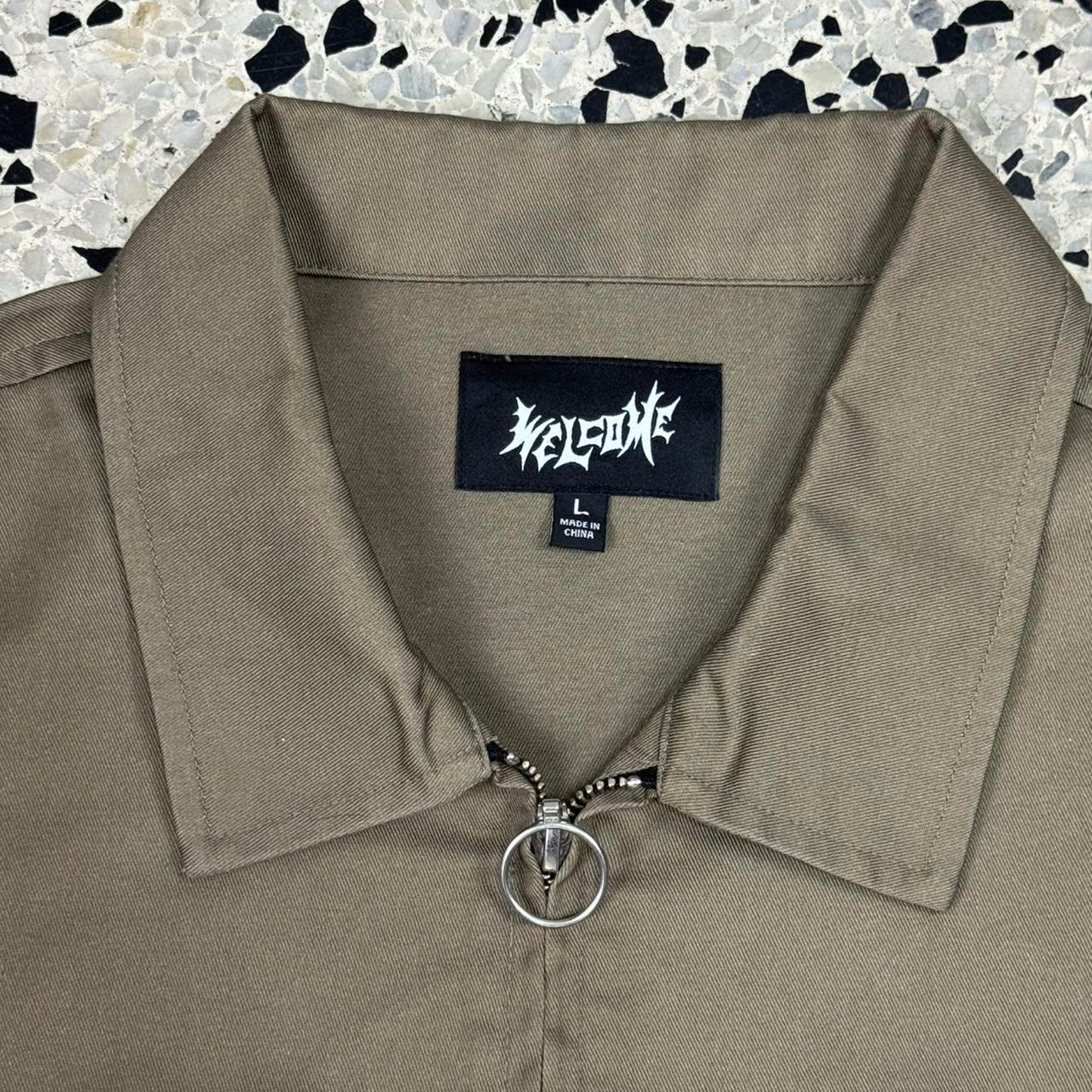 WELCOME SKATEBOARDS NEPHILIM ZIP UP TWILL WORK SHIRT: