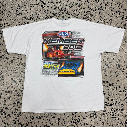 VINTAGE Y2K NHRA MEMBER 2012 NATIONAL DRAGSTER RACING TEE:
