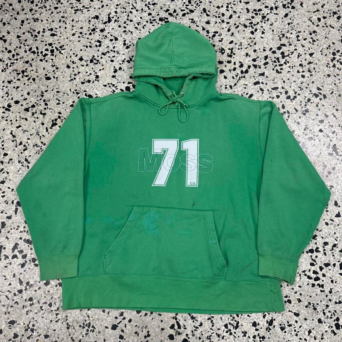 VINTAGE 90S Y2K THRASHED MOSSIMO MOSS 71 HOODIE: