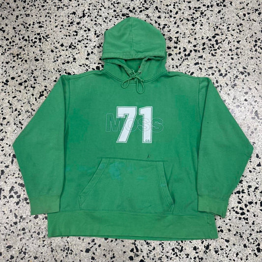 VINTAGE 90S Y2K THRASHED MOSSIMO MOSS 71 HOODIE:
