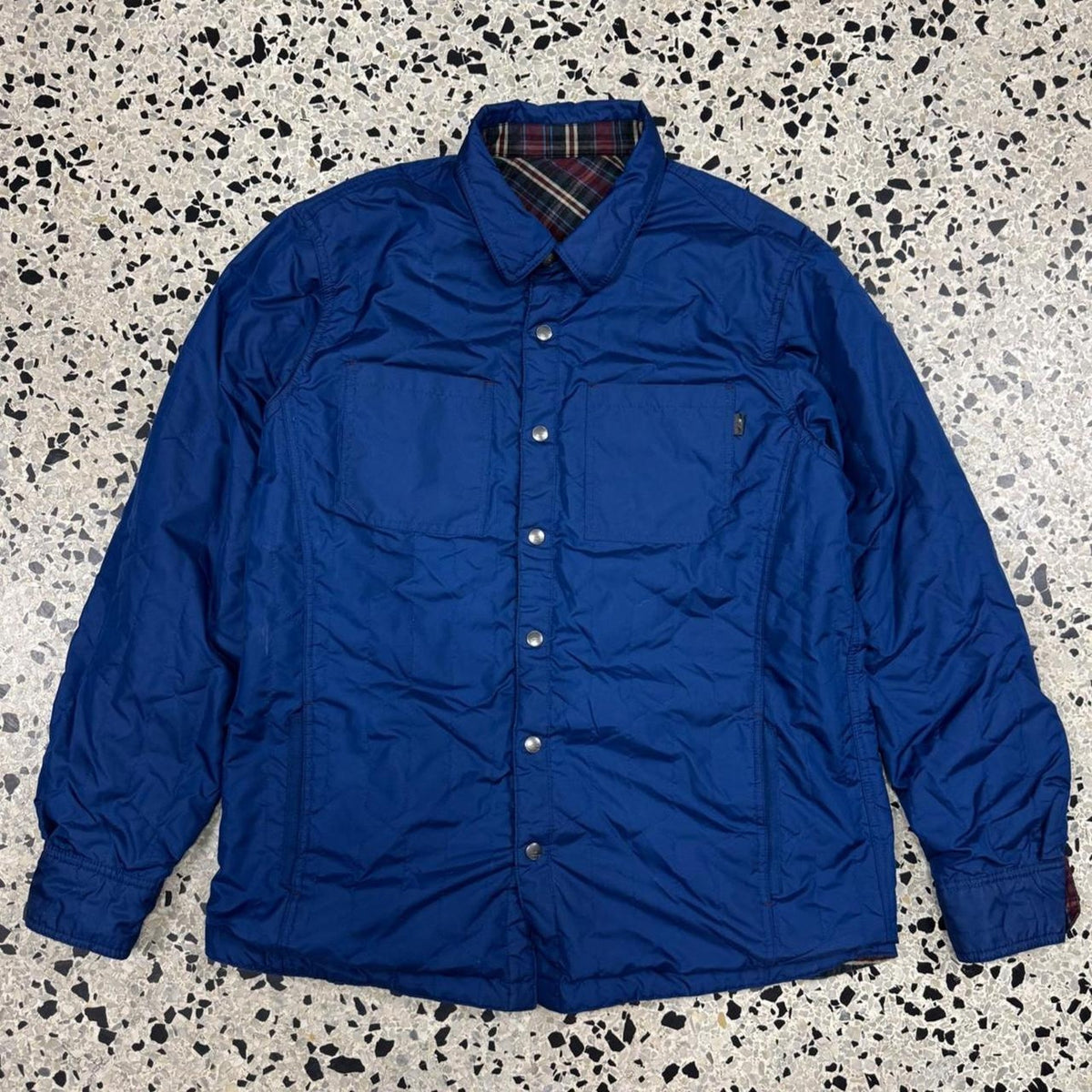VINTAGE 90S Y2K OAKLEY REVERSIBLE FLANNEL OVERSHIRT JACKET: